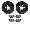 8302-32001 Drilled/Slotted Brake Rotors with 3000-Series Ceramic Brake Pads Kit [Black], 2014-2021 Mini, Position: Front - image 1