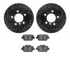 8302-32009 Drilled/Slotted Brake Rotors with 3000-Series Ceramic Brake Pads Kit [Black], 2011-2016 Mini, Position: Rear - image 1