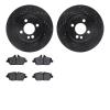 8302-32011 Drilled/Slotted Brake Rotors with 3000-Series Ceramic Brake Pads Kit [Black], 2007-2015 Mini, Position: Front - image 1