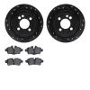 8302-32013 Drilled/Slotted Brake Rotors with 3000-Series Ceramic Brake Pads Kit [Black], 2007-2015 Mini, Position: Rear - image 1