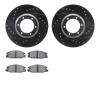 8302-37006 Drilled/Slotted Brake Rotors with 3000-Series Ceramic Brake Pads Kit [Black], 1986-1986 GM, Position: Front - image 1
