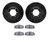 8302-37008 Drilled/Slotted Brake Rotors with 3000-Series Ceramic Brake Pads Kit [Black], 1995-1995 GM, Position: Front - image 1