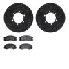 8302-37011 Drilled/Slotted Brake Rotors with 3000-Series Ceramic Brake Pads Kit [Black], 1992-1995 Multiple Makes/Models, Positi - image 1