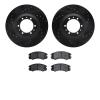 8302-37012 Drilled/Slotted Brake Rotors with 3000-Series Ceramic Brake Pads Kit [Black], 1992-2002 Multiple Makes/Models, Positi - image 1