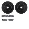 8302-39008 Drilled/Slotted Brake Rotors with 3000-Series Ceramic Brake Pads Kit [Black], 1973-1981 Mopar, Position: Front - image 1