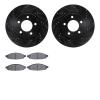 8302-39029 Drilled/Slotted Brake Rotors with 3000-Series Ceramic Brake Pads Kit [Black], 2004-2008 Mopar, Position: Front - image 1