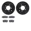 8302-39031 Drilled/Slotted Brake Rotors with 3000-Series Ceramic Brake Pads Kit [Black], 2007-2017 Multiple Makes/Models, Positi - image 1