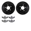 8302-40007 Drilled/Slotted Brake Rotors with 3000-Series Ceramic Brake Pads Kit [Black], 1988-1992 Mopar, Position: Rear - image 1
