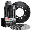 8302-40044 Drilled/Slotted Brake Rotors with 3000-Series Ceramic Brake Pads Kit [Black], 1992-2000 Multiple Makes/Models, Positi - image 1
