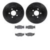 8302-40051 Drilled/Slotted Brake Rotors with 3000-Series Ceramic Brake Pads Kit [Black], 1992-1992 Mopar, Position: Front - image 1