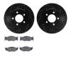 8302-40052 Drilled/Slotted Brake Rotors with 3000-Series Ceramic Brake Pads Kit [Black], 1991-1995 Mopar, Position: Front - image 1