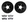 8302-40060 Drilled/Slotted Brake Rotors with 3000-Series Ceramic Brake Pads Kit [Black], 1996-2002 Mopar, Position: Front - image 1