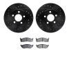 8302-40063 Drilled/Slotted Brake Rotors with 3000-Series Ceramic Brake Pads Kit [Black], 1995-1999 Mopar, Position: Front - image 1