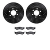 8302-40069 Drilled/Slotted Brake Rotors with 3000-Series Ceramic Brake Pads Kit [Black], 2003-2003 Mopar, Position: Front - image 1
