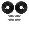8302-40074 Drilled/Slotted Brake Rotors with 3000-Series Ceramic Brake Pads Kit [Black], 1998-2004 Mopar, Position: Front - image 1