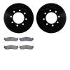 8302-40088 Drilled/Slotted Brake Rotors with 3000-Series Ceramic Brake Pads Kit [Black], 2003-2008 Mopar, Position: Front - image 1