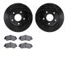 8302-40092 Drilled/Slotted Brake Rotors with 3000-Series Ceramic Brake Pads Kit [Black], 2008-2016 Multiple Makes/Models, Positi - image 1