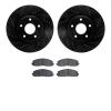 8302-40093 Drilled/Slotted Brake Rotors with 3000-Series Ceramic Brake Pads Kit [Black], Fits Select Multiple Makes/Models, Posi - image 1