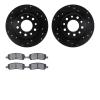 8302-40095 Drilled/Slotted Brake Rotors with 3000-Series Ceramic Brake Pads Kit [Black], 2013-2016 Mopar, Position: Rear - image 1