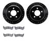 8302-42017 Drilled/Slotted Brake Rotors with 3000-Series Ceramic Brake Pads Kit [Black], 1993-1994 Mopar, Position: Rear - image 1