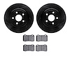 8302-42025 Drilled/Slotted Brake Rotors with 3000-Series Ceramic Brake Pads Kit [Black], Fits Select Mopar, Position: Rear - image 1