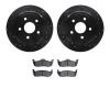 8302-42028 Drilled/Slotted Brake Rotors with 3000-Series Ceramic Brake Pads Kit [Black], 2005-2010 Mopar, Position: Rear - image 1