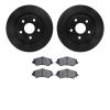 8302-42033 Drilled/Slotted Brake Rotors with 3000-Series Ceramic Brake Pads Kit [Black], 2012-2018 Mopar, Position: Front - image 1