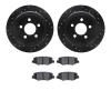 8302-42034 Drilled/Slotted Brake Rotors with 3000-Series Ceramic Brake Pads Kit [Black], 2007-2012 Mopar, Position: Rear - image 1