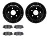 8302-42035 Drilled/Slotted Brake Rotors with 3000-Series Ceramic Brake Pads Kit [Black], 2007-2018 Mopar, Position: Rear - image 1