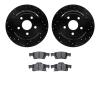 8302-42037 Drilled/Slotted Brake Rotors with 3000-Series Ceramic Brake Pads Kit [Black], Fits Select Mopar, Position: Rear - image 1