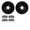 8302-42042 Drilled/Slotted Brake Rotors with 3000-Series Ceramic Brake Pads Kit [Black], Fits Select Mopar, Position: Front - image 1