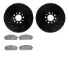 8302-42043 Drilled/Slotted Brake Rotors with 3000-Series Ceramic Brake Pads Kit [Black], Fits Select Mopar, Position: Front - image 1