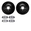 8302-42044 Drilled/Slotted Brake Rotors with 3000-Series Ceramic Brake Pads Kit [Black], Fits Select Mopar, Position: Rear - image 1