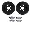 8302-42050 Drilled/Slotted Brake Rotors with 3000-Series Ceramic Brake Pads Kit [Black], Fits Select Mopar, Position: Front - image 1