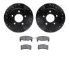 8302-45010 Drilled/Slotted Brake Rotors with 3000-Series Ceramic Brake Pads Kit [Black], 1988-1994 GM, Position: Rear - image 1