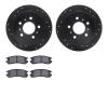 8302-45011 Drilled/Slotted Brake Rotors with 3000-Series Ceramic Brake Pads Kit [Black], 2006-2010 GM, Position: Rear - image 1