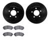8302-45018 Drilled/Slotted Brake Rotors with 3000-Series Ceramic Brake Pads Kit [Black], 2001-2007 GM, Position: Front - image 1