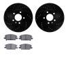 8302-45033 Drilled/Slotted Brake Rotors with 3000-Series Ceramic Brake Pads Kit [Black], 2016-2020 GM, Position: Front - image 1
