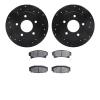 8302-46006 Drilled/Slotted Brake Rotors with 3000-Series Ceramic Brake Pads Kit [Black], 1986-1992 GM, Position: Rear - image 1