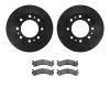8302-46021 Drilled/Slotted Brake Rotors with 3000-Series Ceramic Brake Pads Kit [Black], 2006-2011 GM, Position: Front - image 1