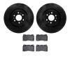 8302-46031 Drilled/Slotted Brake Rotors with 3000-Series Ceramic Brake Pads Kit [Black], 2004-2011 GM, Position: Front - image 1