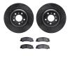 8302-46040 Drilled/Slotted Brake Rotors with 3000-Series Ceramic Brake Pads Kit [Black], 2006-2016 GM, Position: Front - image 1