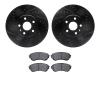 8302-46041 Drilled/Slotted Brake Rotors with 3000-Series Ceramic Brake Pads Kit [Black], 2008-2014 GM, Position: Front - image 1