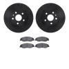 8302-46042 Drilled/Slotted Brake Rotors with 3000-Series Ceramic Brake Pads Kit [Black], 2008-2014 GM, Position: Front - image 1