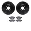 8302-46043 Drilled/Slotted Brake Rotors with 3000-Series Ceramic Brake Pads Kit [Black], 2009-2011 GM, Position: Front - image 1