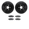 8302-46045 Drilled/Slotted Brake Rotors with 3000-Series Ceramic Brake Pads Kit [Black], 2008-2014 GM, Position: Rear - image 1