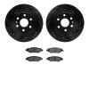 8302-46046 Drilled/Slotted Brake Rotors with 3000-Series Ceramic Brake Pads Kit [Black], 2010-2016 GM, Position: Rear - image 1