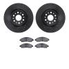 8302-46057 Drilled/Slotted Brake Rotors with 3000-Series Ceramic Brake Pads Kit [Black], 2017-2020 GM, Position: Front - image 1
