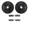 8302-47002 Drilled/Slotted Brake Rotors with 3000-Series Ceramic Brake Pads Kit [Black], 1970-1981 GM, Position: Front - image 1