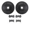 8302-47015 Drilled/Slotted Brake Rotors with 3000-Series Ceramic Brake Pads Kit [Black], 1982-1995 GM, Position: Front - image 1